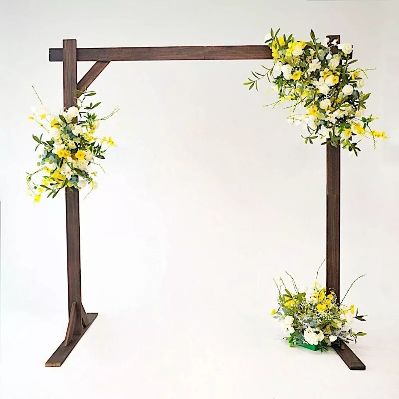 7 feet Dark Brown Wood BACKDROP STAND Square Wedding Arch Events Decorations